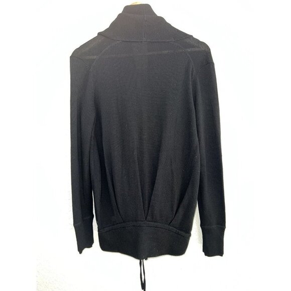 LULULEMON Black Knit 100% Merino Wool Sweater MINT Tie Cinch Waist (C1) - Picture 6 of 9